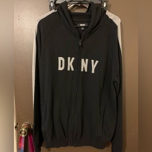 DKNY zip up sweater with hood
